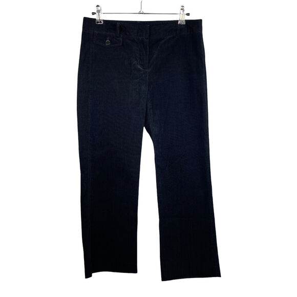 Theory Black Low-Rise Cropped Corduroy Pants Women's Sz 2 - Picture 1 of 5